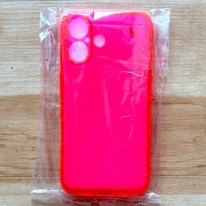Transparent HOT PINK iPhone 16 Protective Fitted Jelly Silicone Case